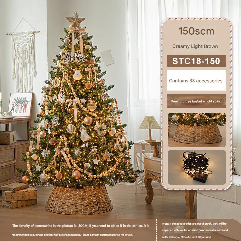 Cross-Border New Luxury Large Christmas Tree Package Tree Glowing Floor Ornament Mall Home Christmas Decorations 