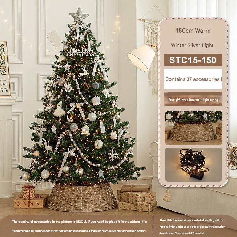 Cross-Border New Luxury Large Christmas Tree Package Tree Glowing Floor Ornament Mall Home Christmas Decorations 