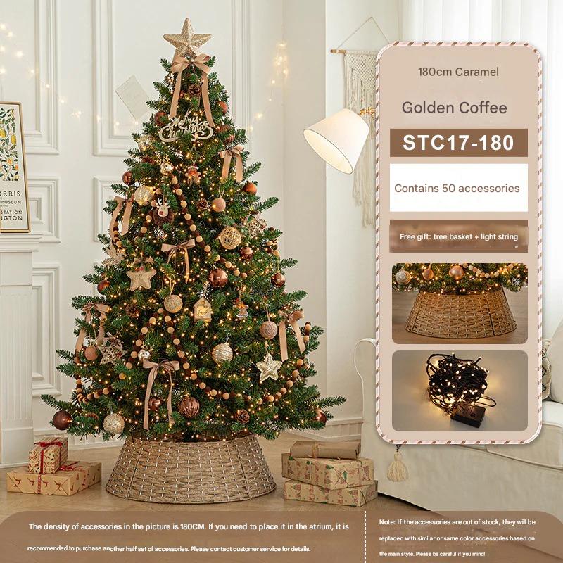 Cross-Border New Luxury Large Christmas Tree Package Tree Glowing Floor Ornament Mall Home Christmas Decorations 