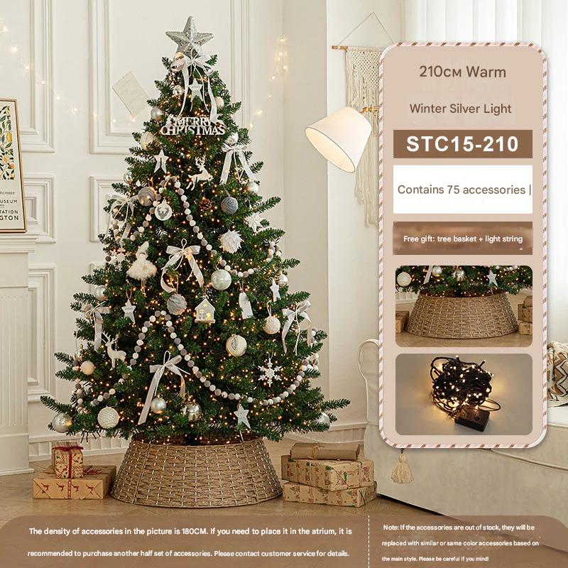 Cross-Border New Luxury Large Christmas Tree Package Tree Glowing Floor Ornament Mall Home Christmas Decorations 