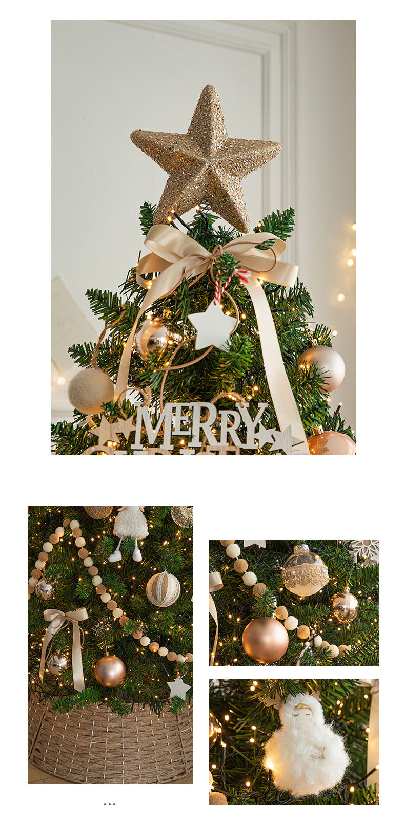 Cross-Border New Luxury Large Christmas Tree Package Tree Glowing Floor Ornament Mall Home Christmas Decorations 